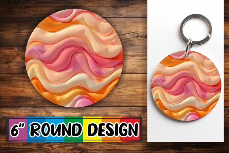 Artistic 3D Puff Round Sublimation Artworks example image 1