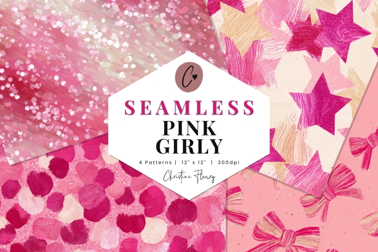 Seamless Pink Girly Digital Paper