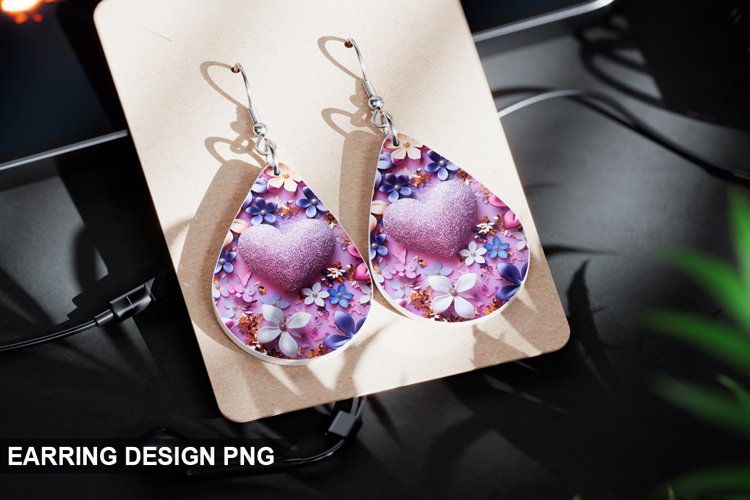 Valentines Day Teardrop Sublimation- Valentines Day Earring