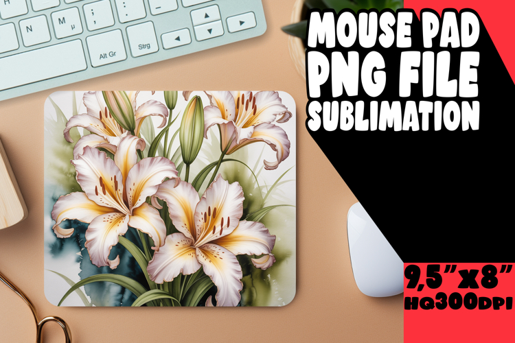 Joyful Mouse Pad PNG Design, Flowers