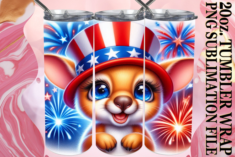 Lively Evenings 20oz tumbler wrap, USA Animals