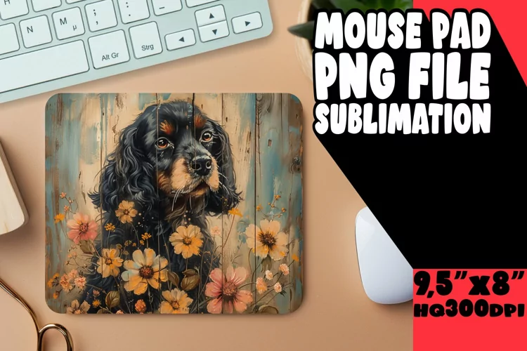 Wooden Dog Sublimation Mouse Pad
