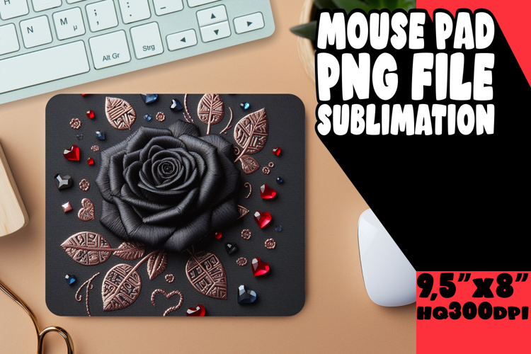 Sweet Desk Mat Sublimation Designs, 3D Flower
