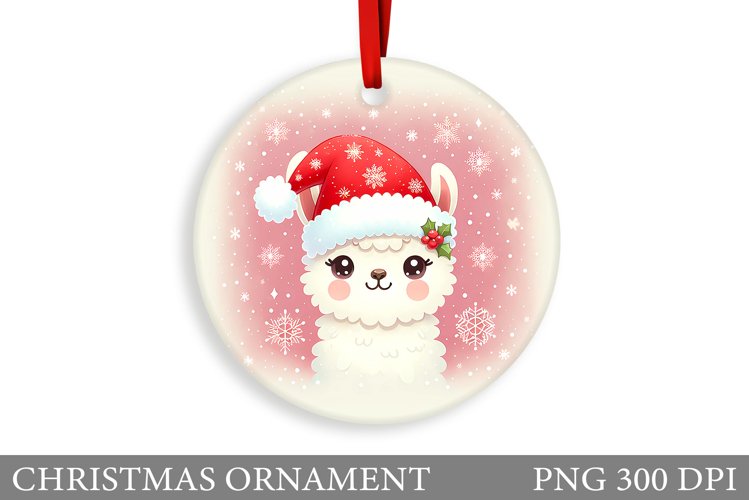 Winter Lama Christmas Ornament. Christmas Ornament Design