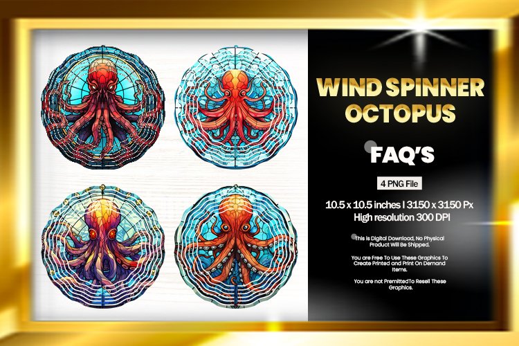 Octopus Wind Spinner Sublimation - 04 Variati example image 1