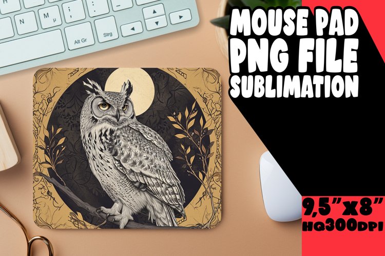 Floral Bird Pattern Mouse Pad