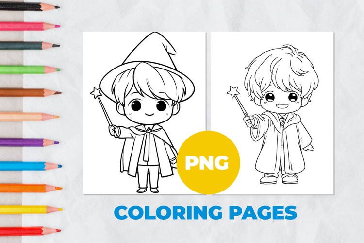 Sweet boy wizard Coloring Pages | Coloring book