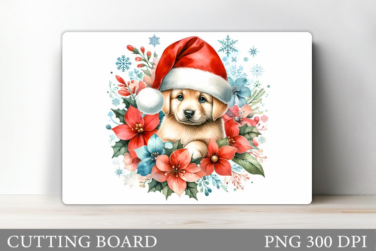 Cute Dog Cutting Board. Christmas Cutting Board Sublimation