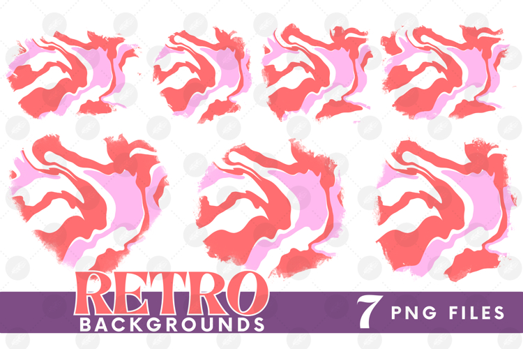 Retro Background Png Fluid Marble Paper Sublimation Bundle