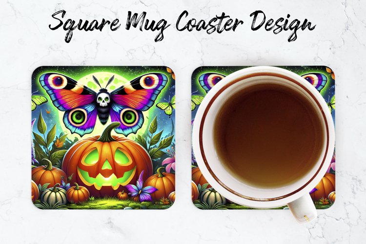 Halloween Pumpkin Mug coaster | Coaster | Sublimation Design
