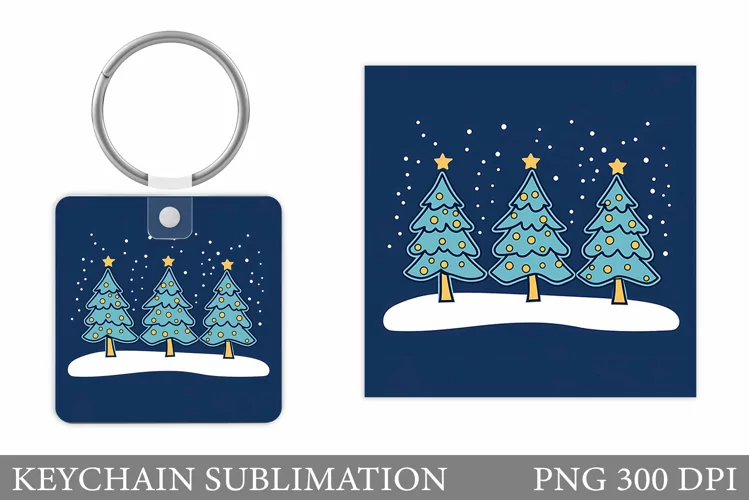 Christmas Tree Keychain. Christmas Keychain Sublimation