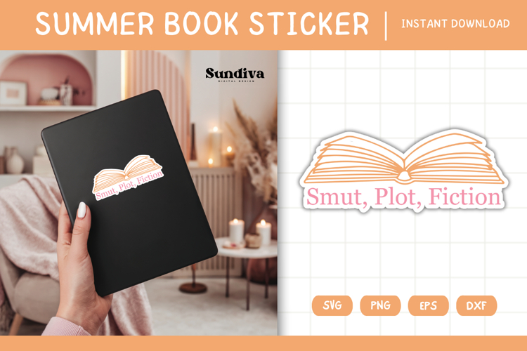 Printable Summer Book Lover Sticker | Smut Plot Fiction