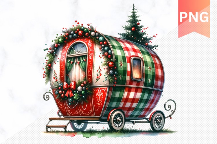 Christmas Whimsical Caravan - Clipart PNG Design