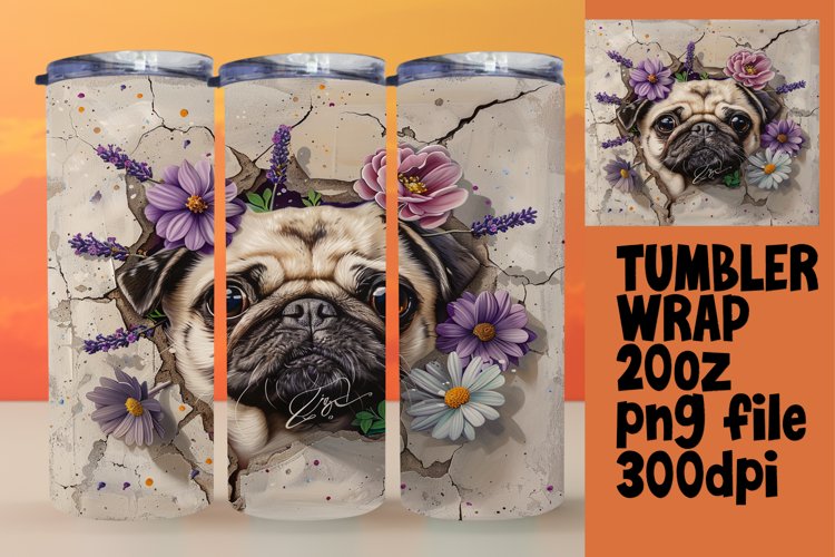 Spring Flower Tumbler Wrap: 3D Animals in Wall Hole