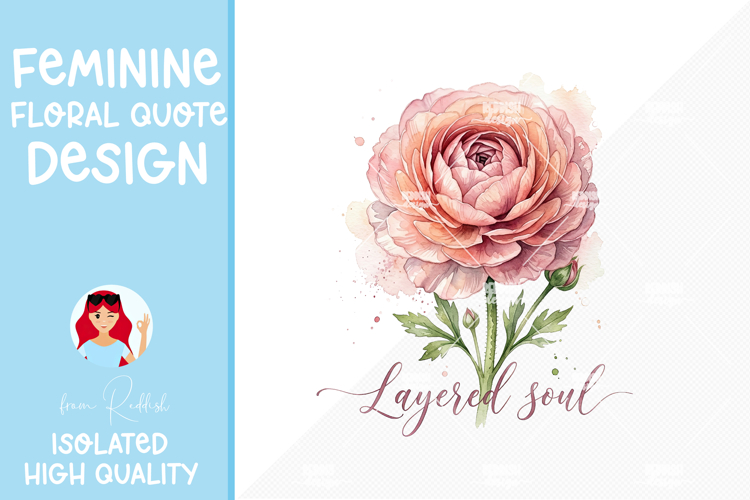 Feminine Floral Design Watercolor Flower Illustration