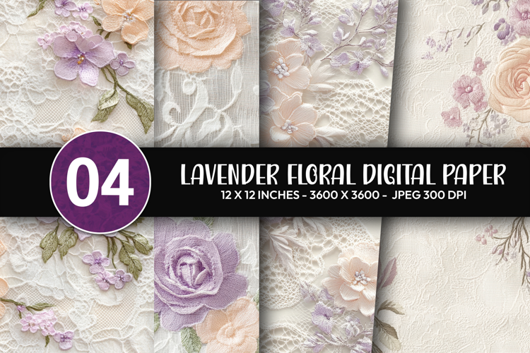 Lavender Floral Digital Paper