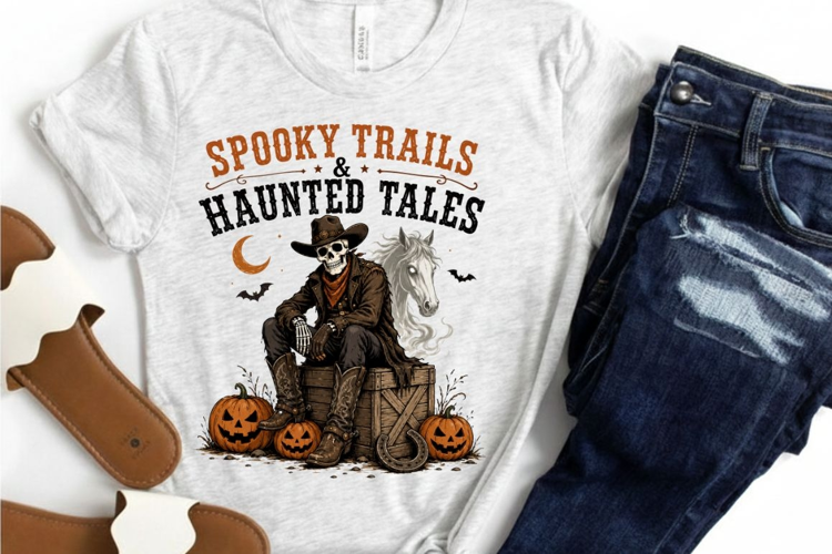 Spooky Trails Haunted Tales PNG Sublimation Design - Western