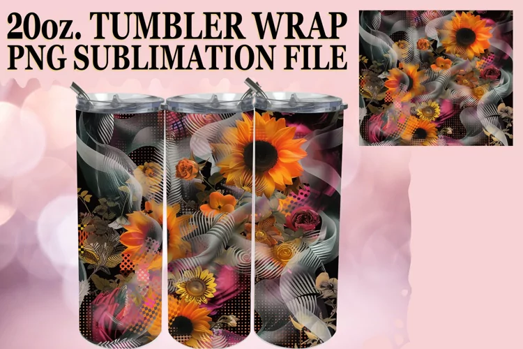 Chic Abstract Blossom Sublimation Tumbler 20oz