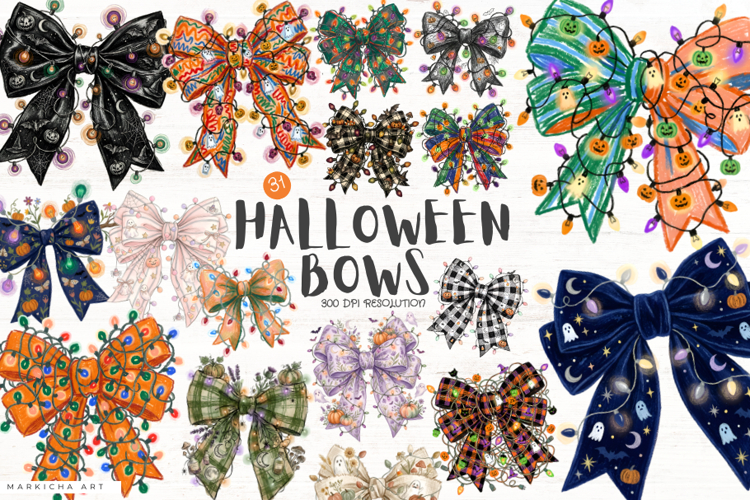 Halloween Bows & Lights Clipart