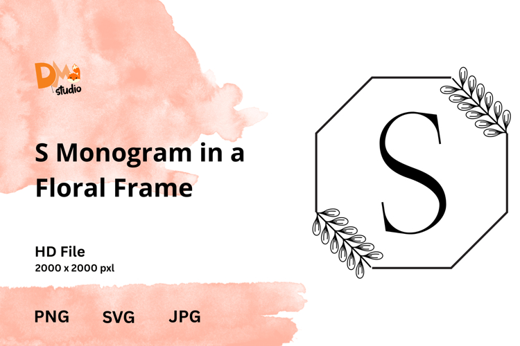 Monogram in a Floral Frame