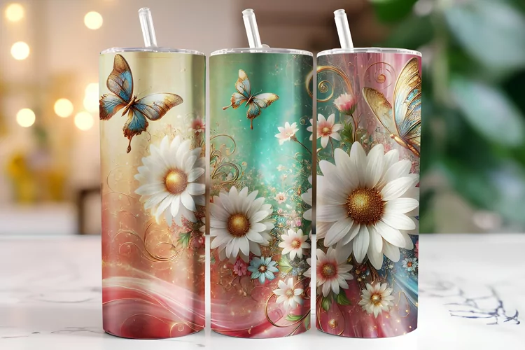 Flowers Tumbler Wrap | Sublimation | Tumblers