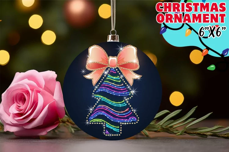Enchanted Circle Keychain, Neon Xmas