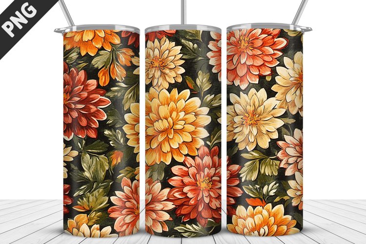 3D Prettiest Flowers Tumbler Wrap | Sublimation Design