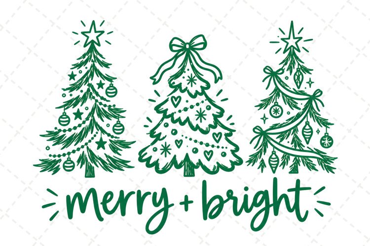Merry and Bright PNG, Preppy Merry Coquette Christmas PNG example image 1