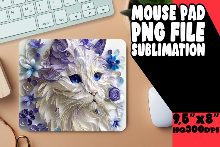 Catitude Sublimation Mouse Pad - 3D Design example image 1