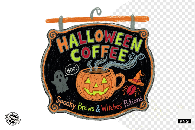 Halloween Coffee Signs PNG