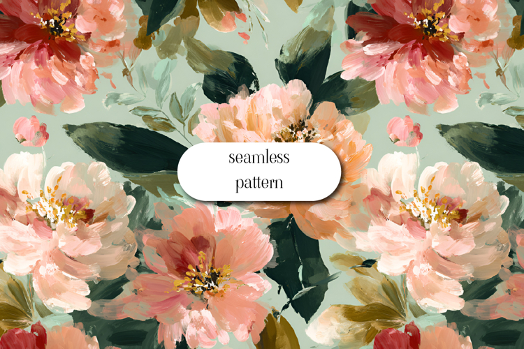 Vibrant Hand-Painted Floral Seamless Pattern Design