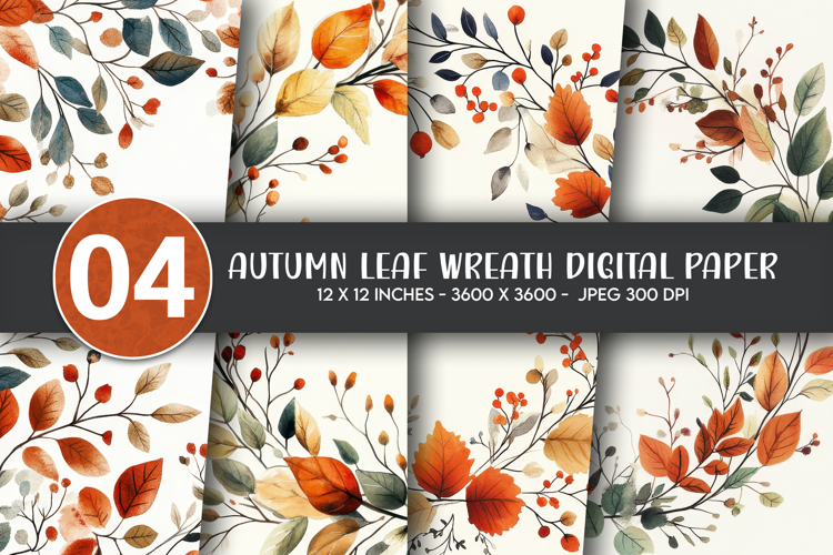 Botanical Leaf Digital Paper