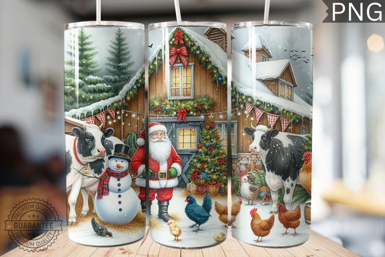 Farm Animals Tumbler Wrap - Christmas Tumbler Design