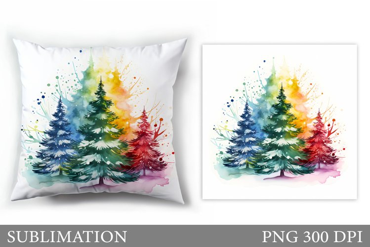 Christmas Tree Pillow Design. Christmas Tree Sublimation example image 1