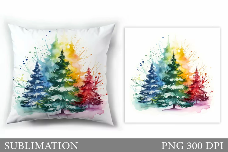 Christmas Tree Pillow Design. Christmas Tree Sublimation