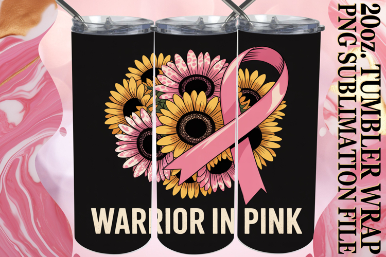 Bright reflections 20oz tumbler wrap, Breast Cancer