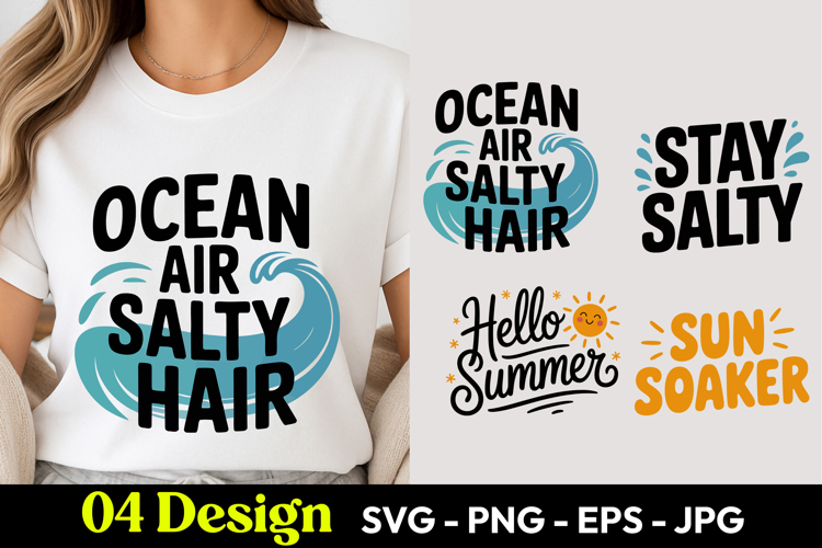 Ocean Air Salty Hair SVG PNG