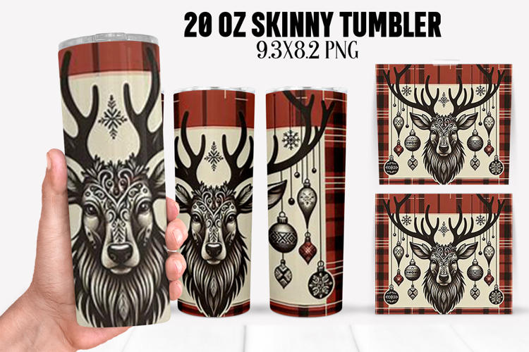 Christmas Deer Tumbler Sublimation ,20 oz Tumbler Wrap