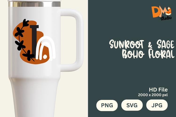 Sunroot & Sage Boho Floral Monogram