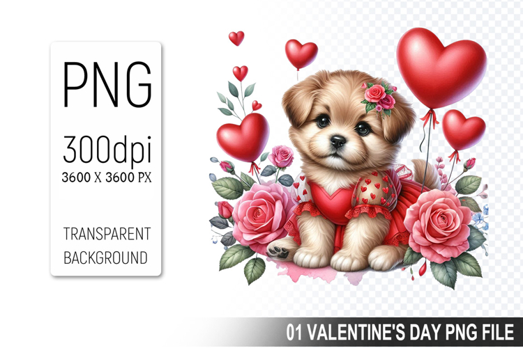 Cute Dog Sublimation, Valentines Digital Clipart PNG