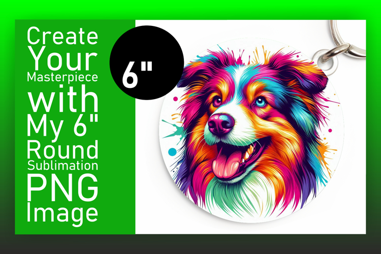 Charming Round Design for Sublimation , Dog