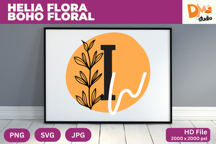 Helia Flora Boho Floral Monogram