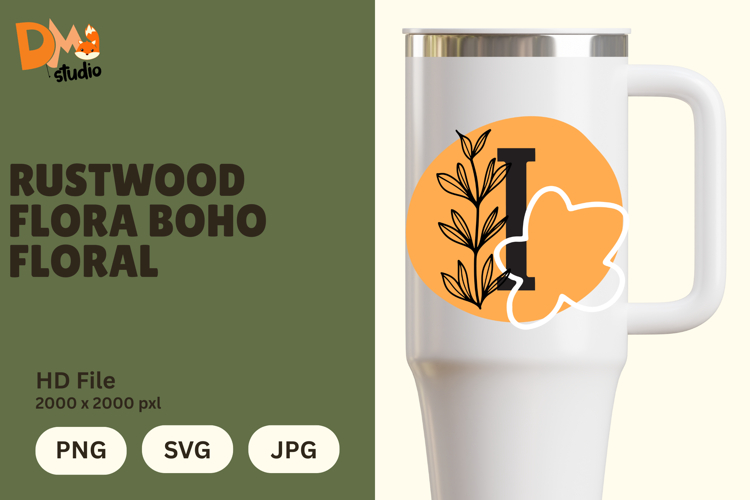 Rustwood Flora Boho Floral Monogram