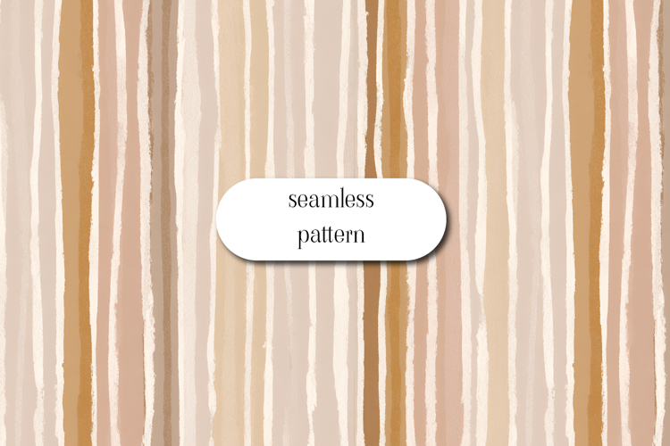 Seamless Neutral Striped Pattern with Hand Painted Lines
