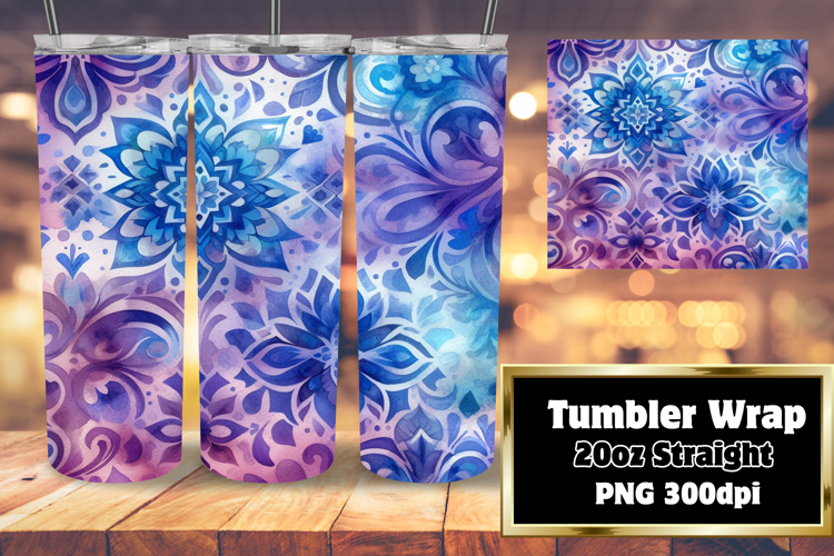 20oz Sublimation Template for Creatives , Watercolor Patter