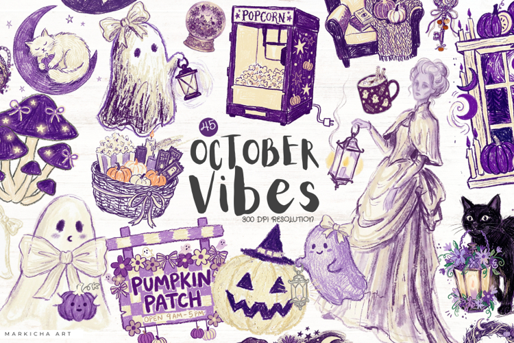 October Vibes Clipart