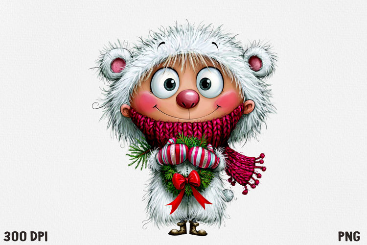Whimsical Christmas Character Clipart PNG, Cute Holiday