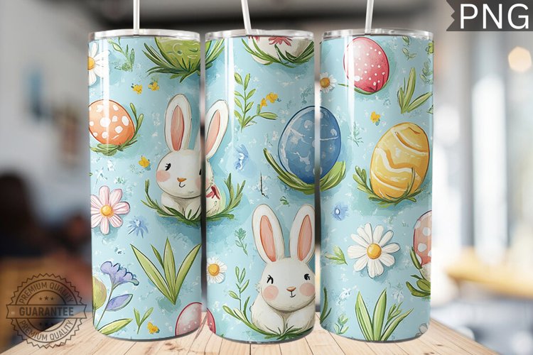 Spring Easter Tumbler Wrap - High Quality 300 Dpi example image 1