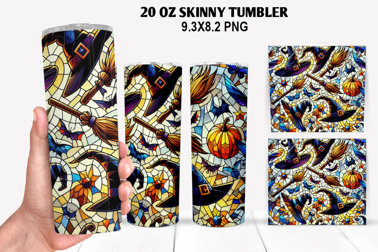 Halloween Skinny Tumbler 20oz Wrap Design, Halloween Tumbler