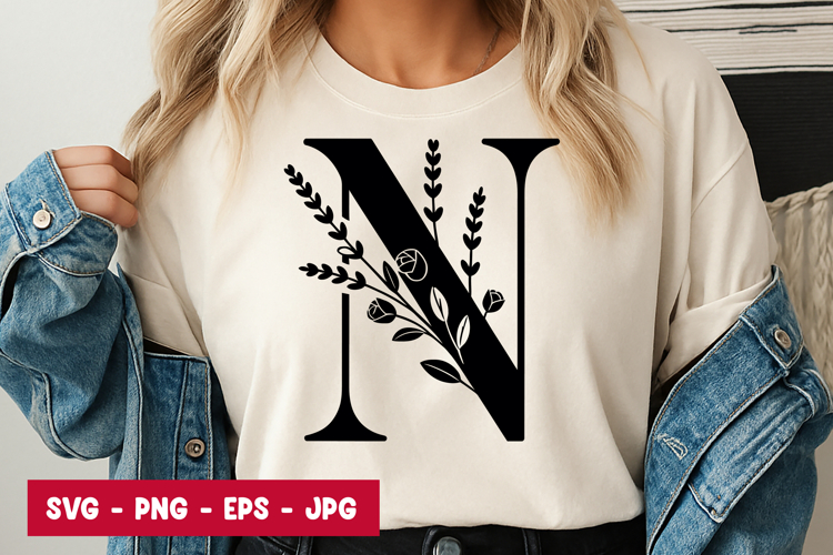 Floral Alphabet Svg Image 11